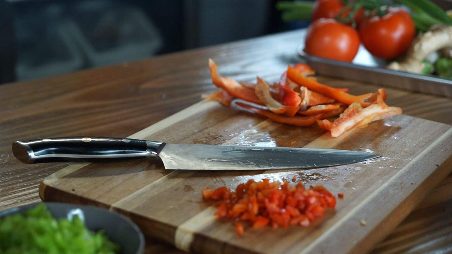 Cuchillo de chef Hudson, 8", acero alemán, mango de micarta.