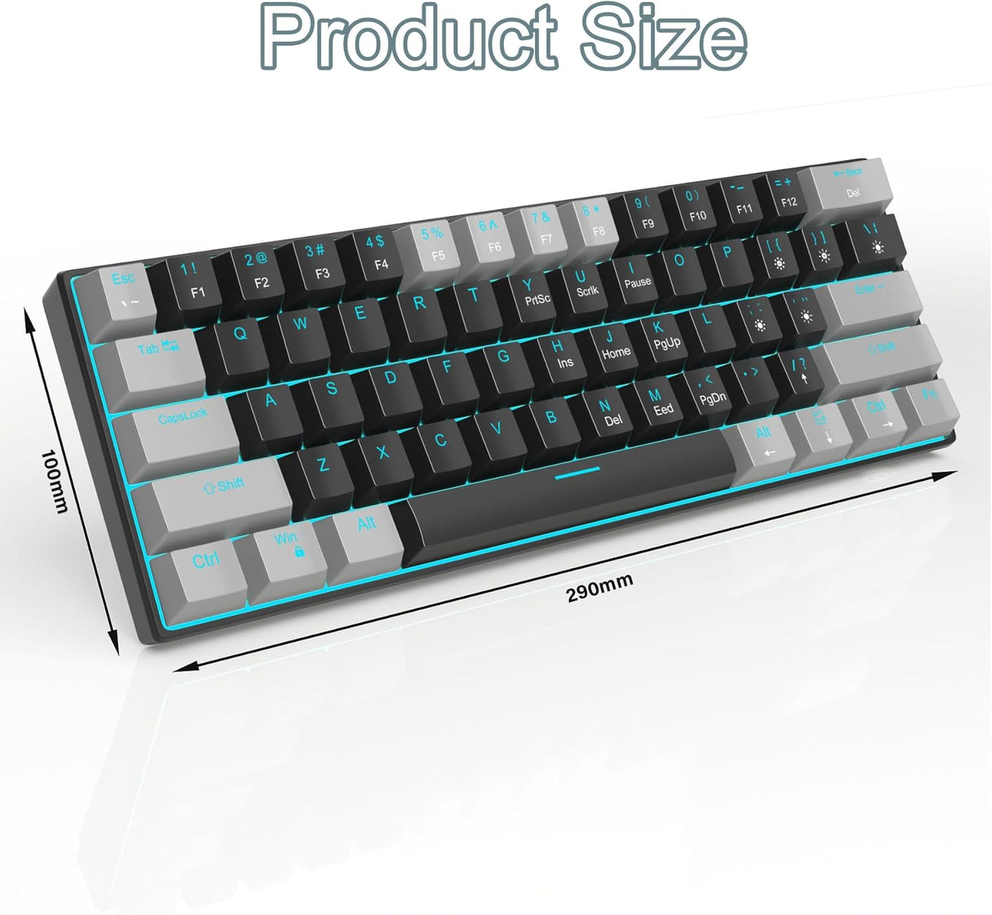 MageGee Teclado mecánico 60%, teclado para juegos.