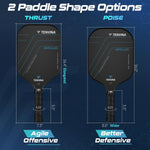 Palas de Pickleball TENVINA, de fibra de carbono texturizada multicapa.