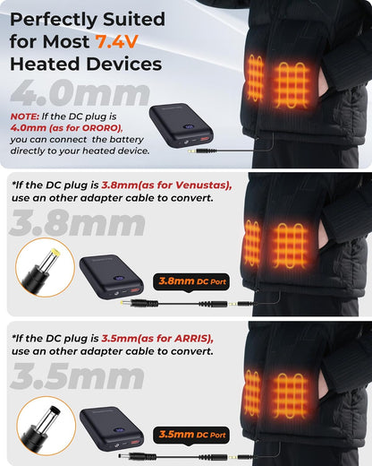 Bateria para Chaleco Calefactable 7.4V Hecusma (USADO)