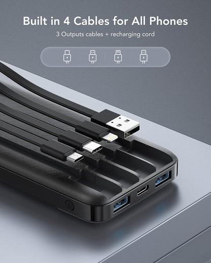 Charmast - Batería portátil con cable integrado 10 000 mAh (Usado)