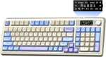 Teclado para juegos AULA S99 Pro, visualización y perilla multimedia.