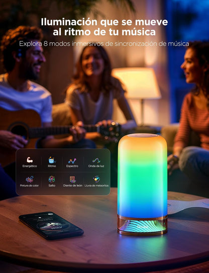 Lámpara de Mesa Govee H6022, RGBIC Inteligente, cabecera táctil.