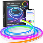 Tira de luces LED de neón HomaVida de 5 m, control por voz, RGB.