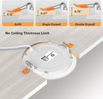 Luces empotrables LED 4", Mailcos Super delgadas, 12 Pack, regulable