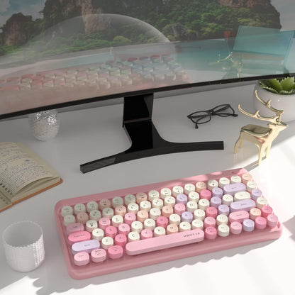 Teclado portátil Ubotie Bluetooth colorido inalámbrico