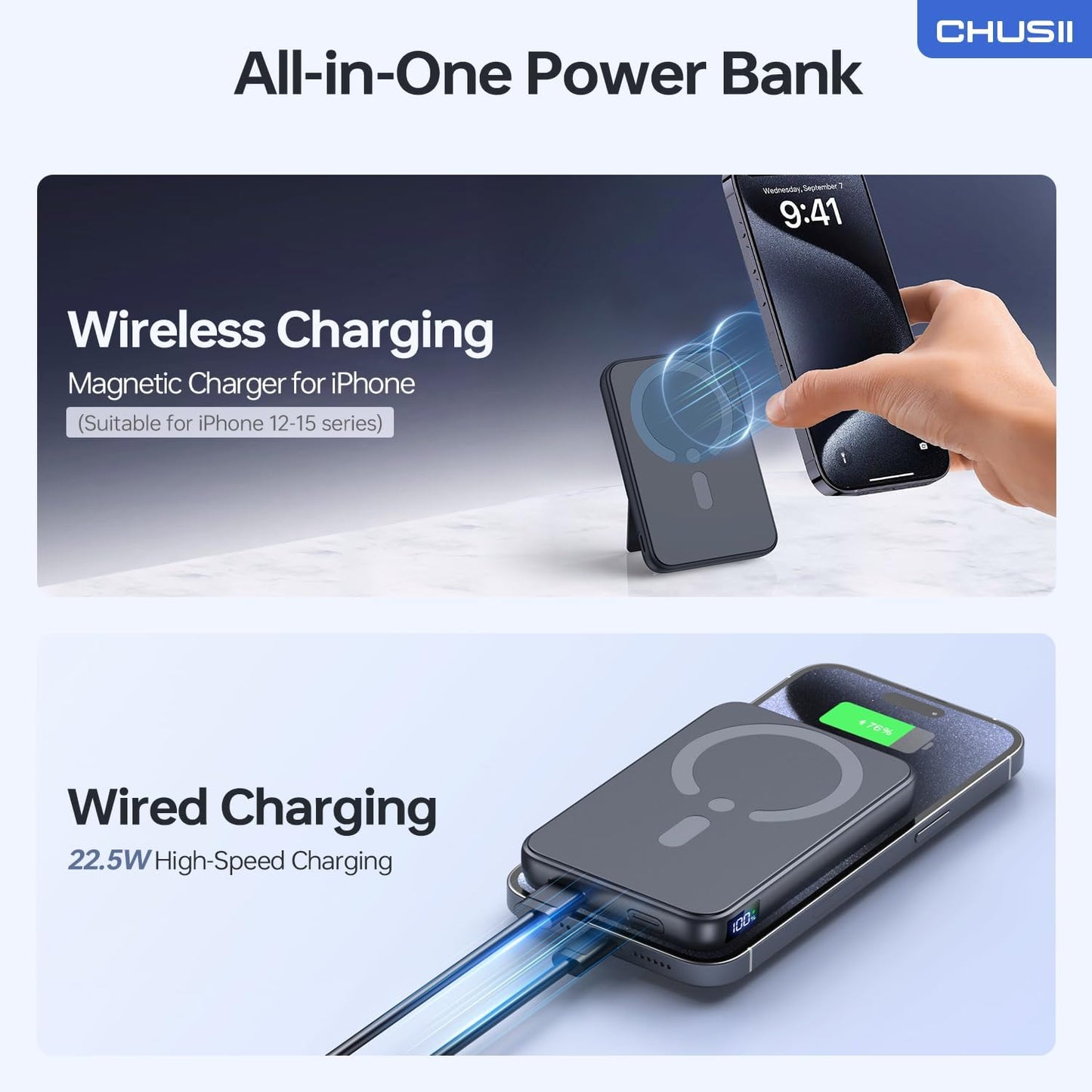 Cargador portátil Magsafe 12000 mAh W16 (USADO)