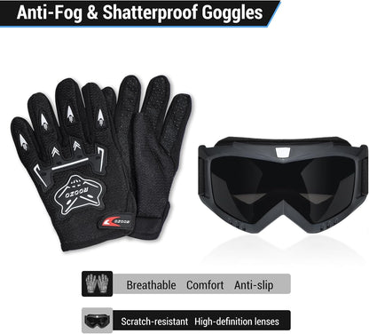 Casco de motocross infantil / juvenil con gafas, guantes y bolsa, DOT-M