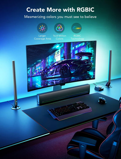 Barras de luz para juegos Govee, controlador inteligente, Wi-Fi y Alexa