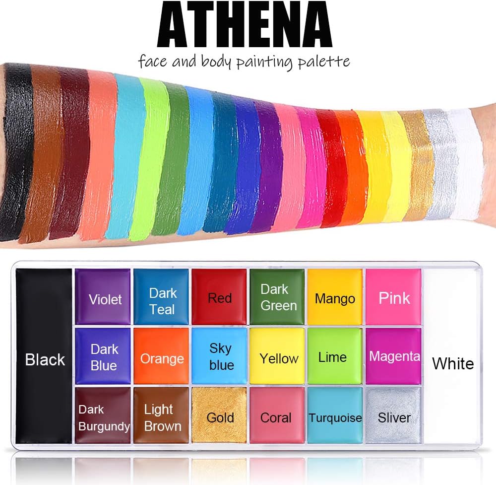Paleta de pintura Athena,  pintura facial y corporal, para niños y adultos.