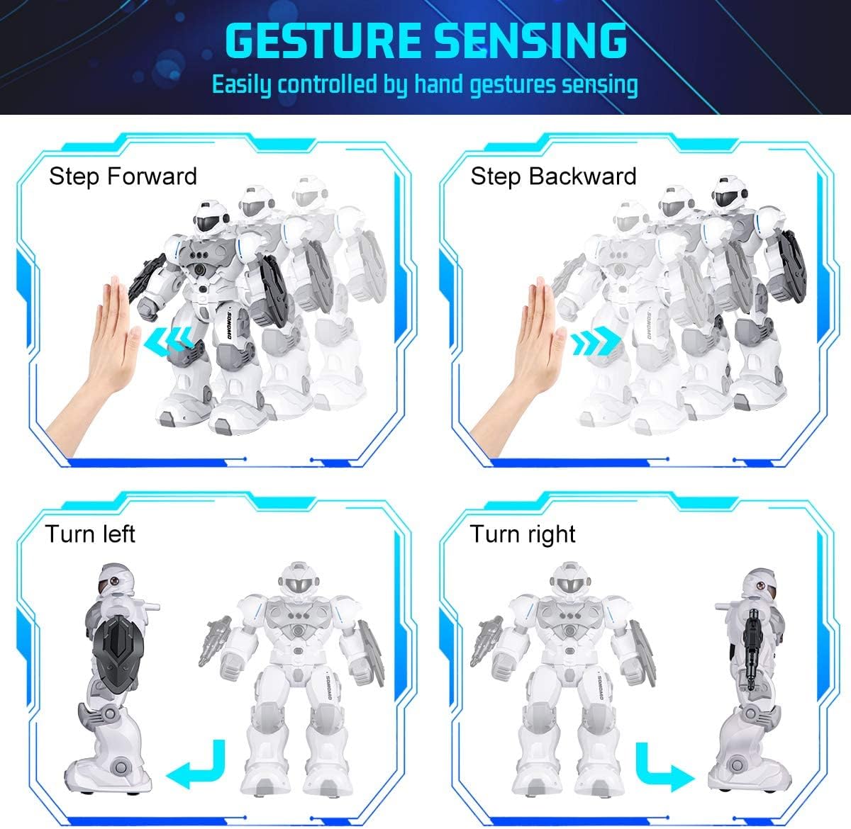 SONOMO Juguetes para niños de 6 a 9 años, robot RC.