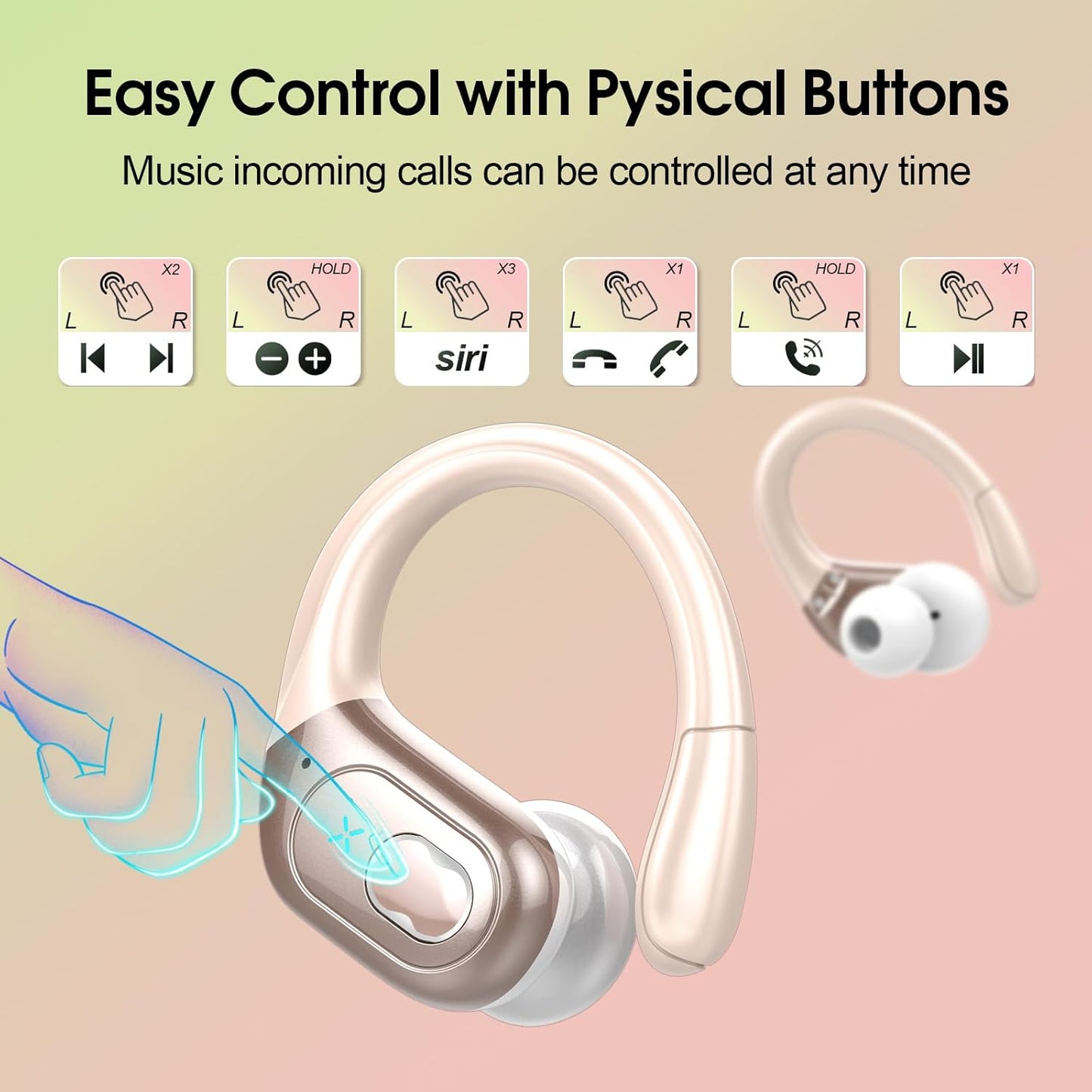 Auriculares inalámbricos con Bluetooth 5.4 Aptkdoe (USADO)