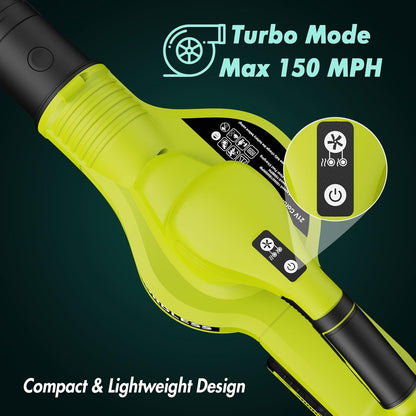 Soplador de hojas inalámbrico, eléctrico de 21 V con 2 baterías y cargador.