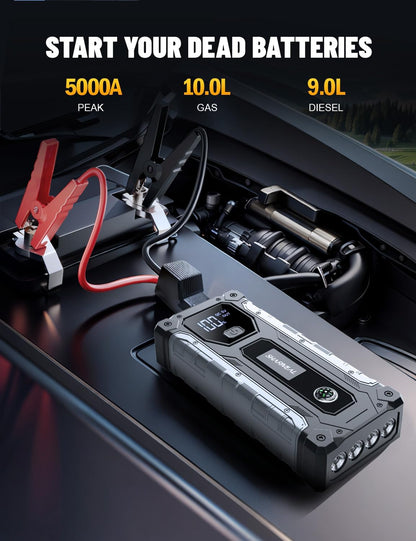 Arrancador de coche de 3000A, Sharmeal GL985, portátil con luz LED.