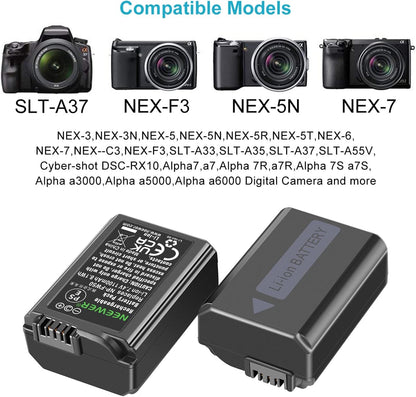 Neewer NP-FW50 Cargador de Batería para Sony A6000, A7.
