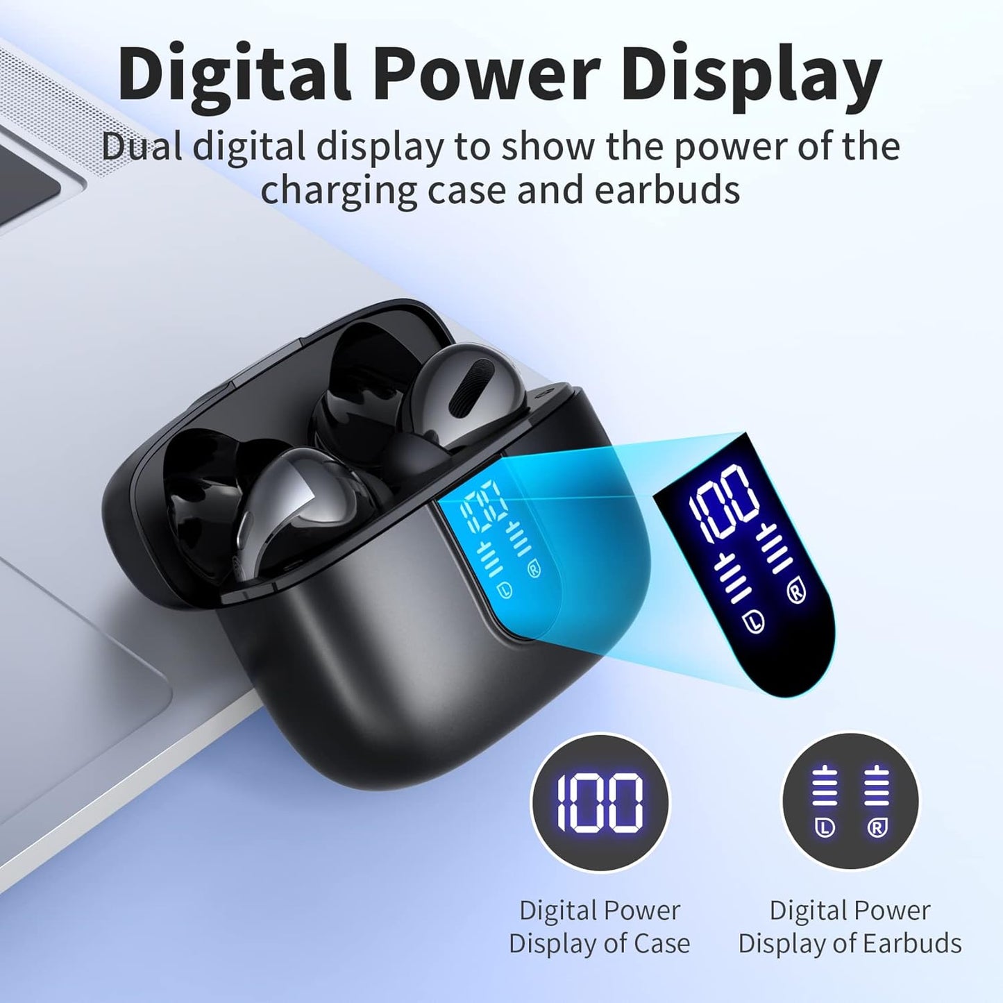 Tagry - Auriculares Inalámbricos Con Bluetooth 60 Horas