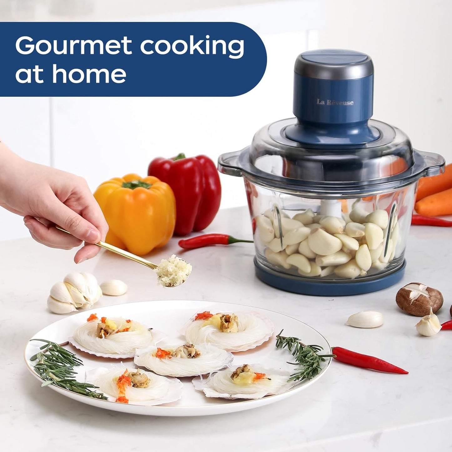 Procesador de alimentos, eléctrico, tazón de vidrio, 1.7lt, (USADO).