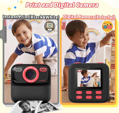 Cámara de fotos instantánea para niños color negro