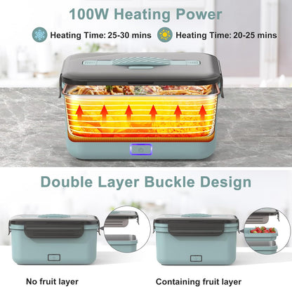Fiambrera Eléctrica de 70 W, 4 en 1 con Calefacción Ultrarrápida.