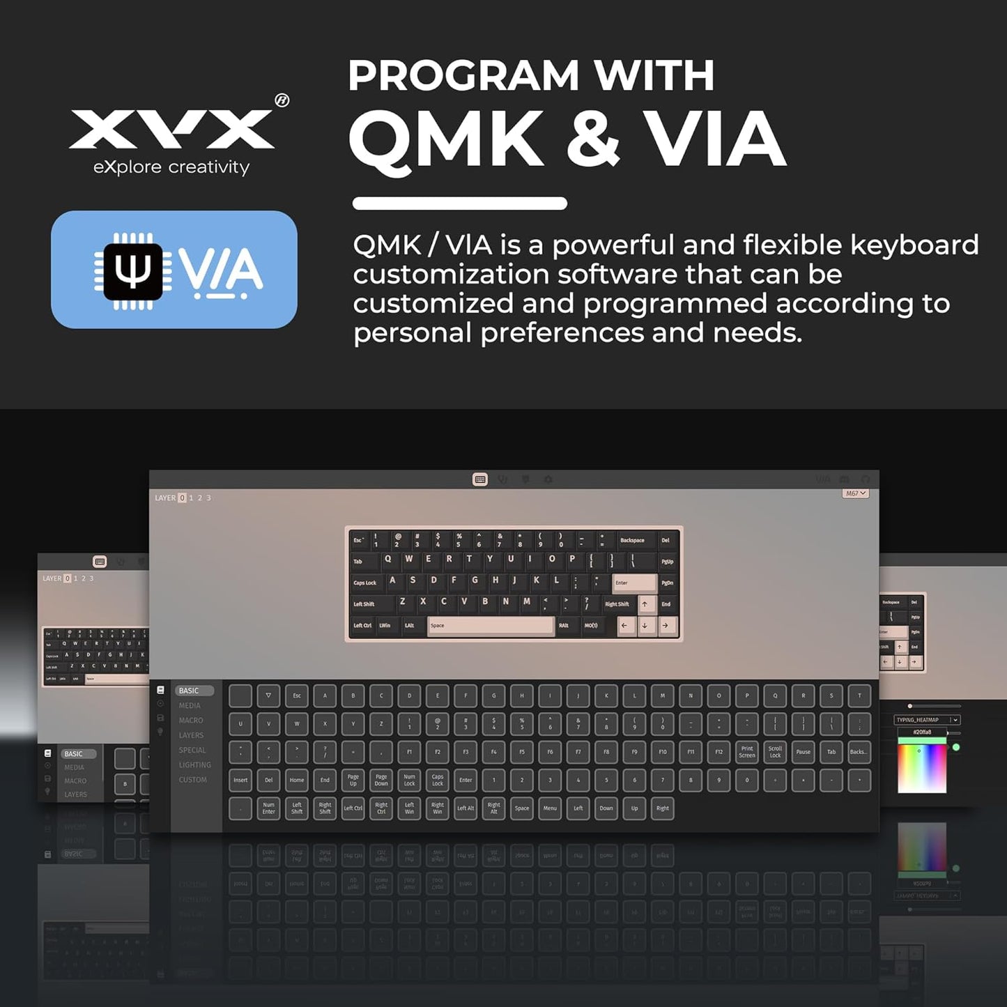 Teclado topográfico con cable para juegos con teclas IMD Tech. Blanco.