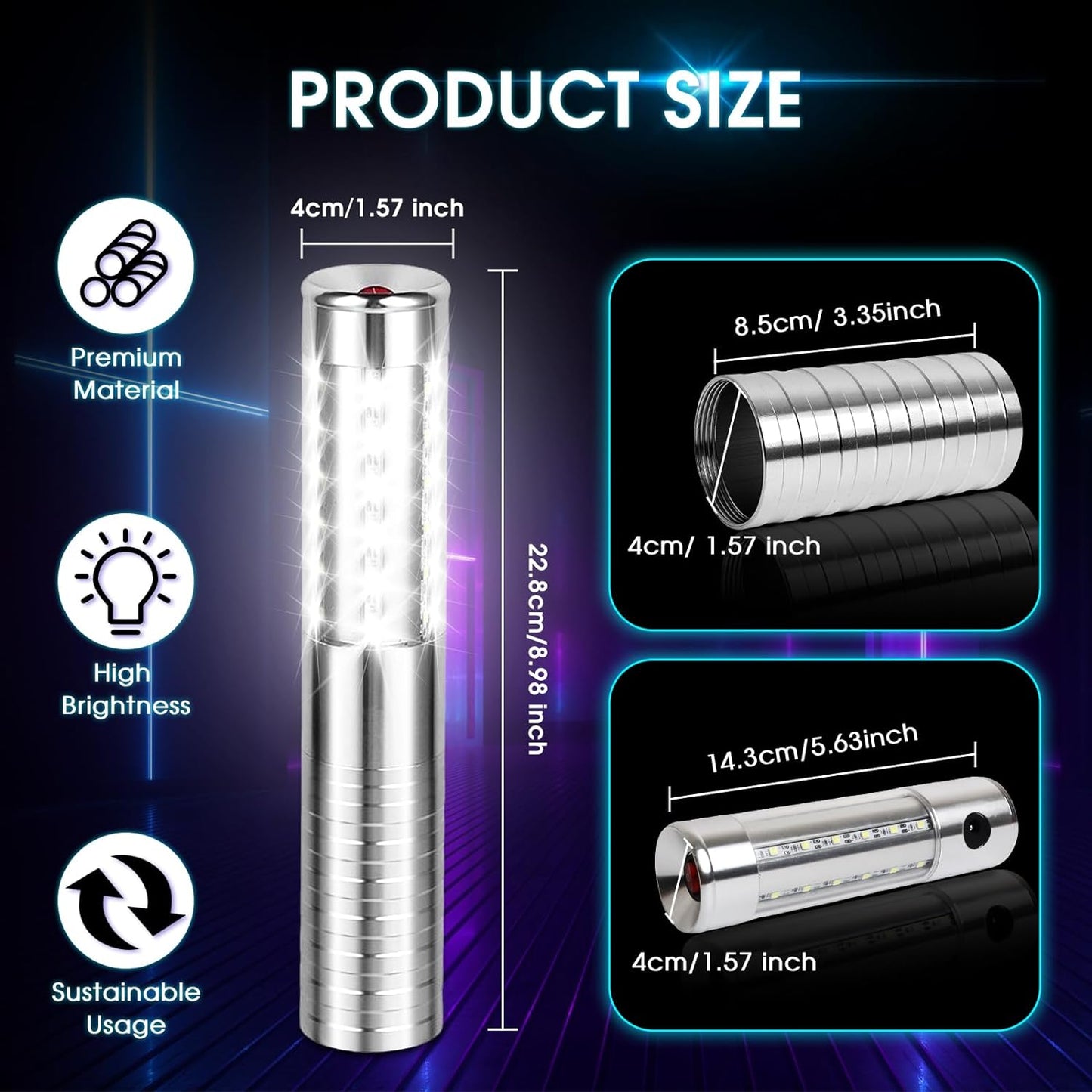 Luces LED estroboscópicas de bastón recargables, 4 Pack.(USADAS)