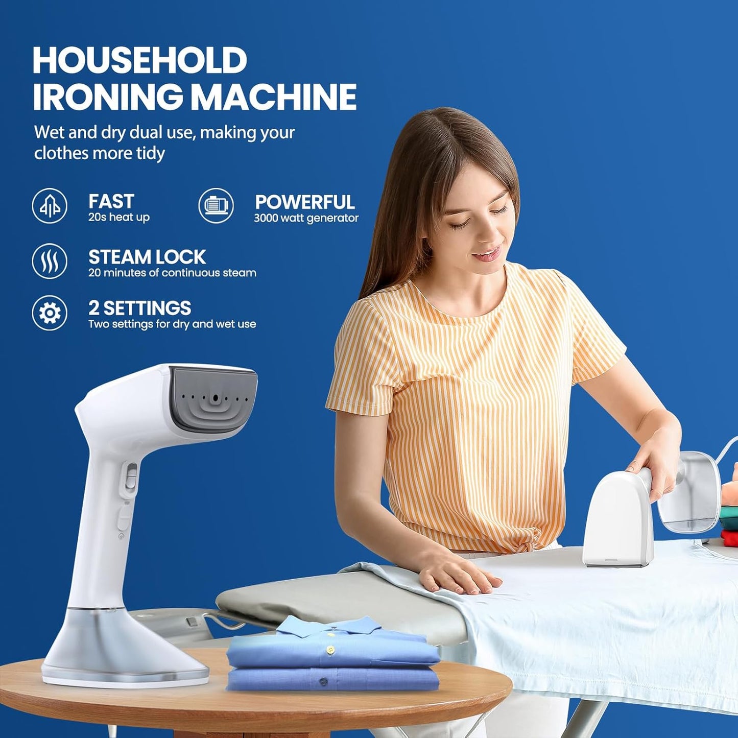 Plancha a Vapor para ropa, 3000 W, potente vapor, LCGT-1202 (WA)B