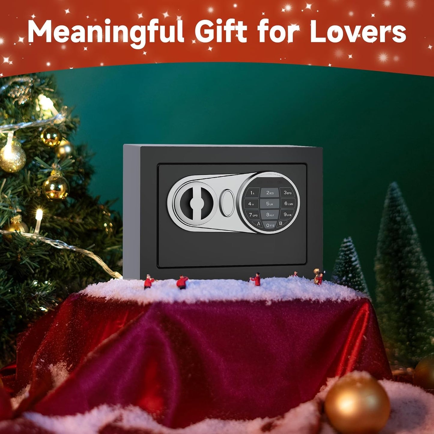 Goldenkey Caja fuerte digital pequeña para documentos con teclado electrónico y estante extraíble, caja fuerte personal para oficina en casa, hotel, modelo silencioso, montaje en pared y piso, 9.84