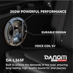 Altavoces coaxiales de 3 vías, 6.5" rango completo, 250W, para coche.