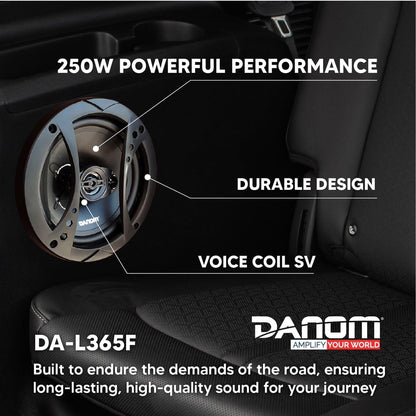 Altavoces coaxiales de 3 vías, 6.5" rango completo, 250W, para coche.