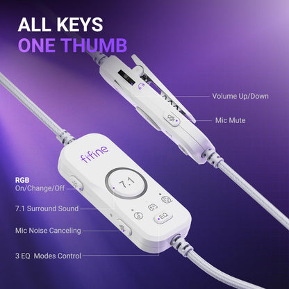 Audífonos Gamer FIFINE H19WP 7.1 RGB USB Con Micrófono