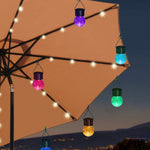Luces solares, esféricas con pinzas para colgar, multicolor.