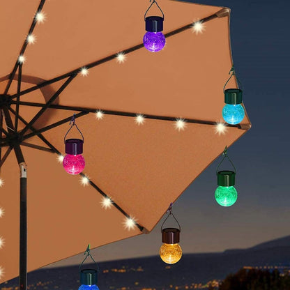 Luces solares, esféricas con pinzas para colgar, multicolor.