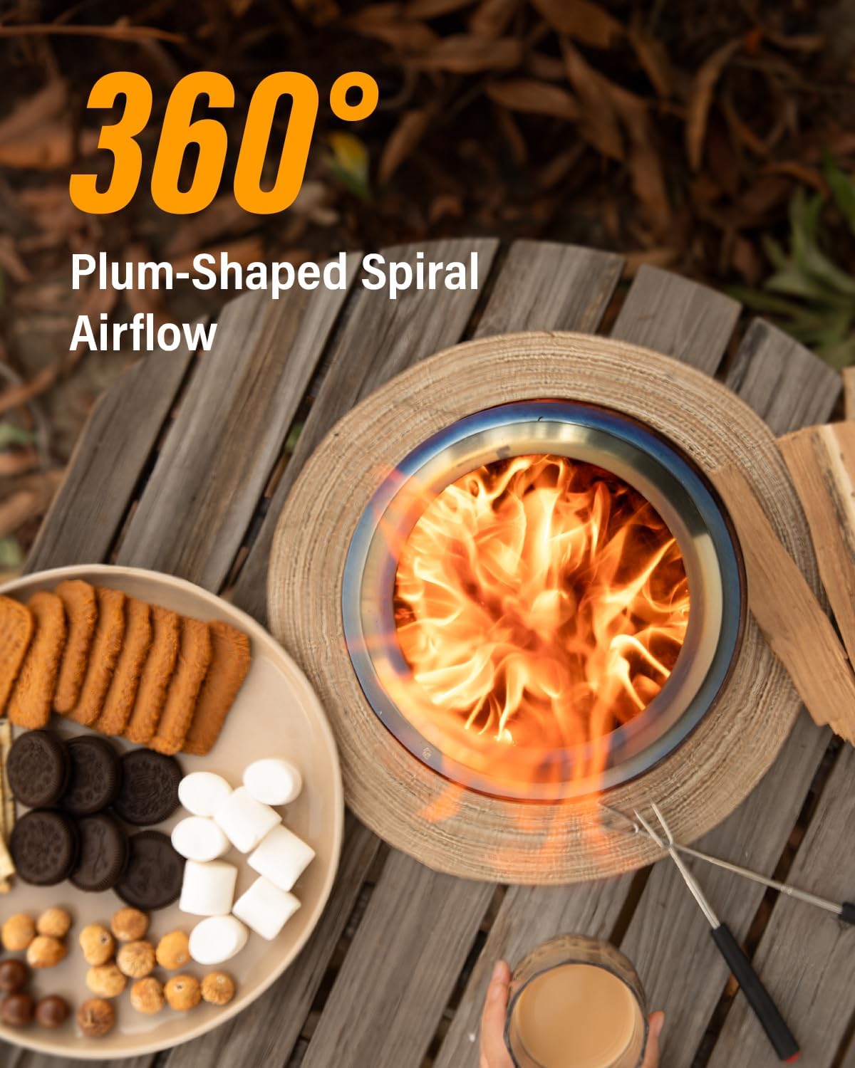 YEFU - Brasero de mesa de 25x18cm camping