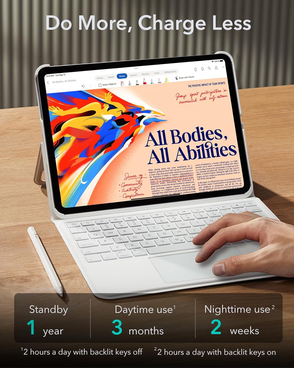 Funda para iPad Pro de 11", teclado (M4, 2024),magnético desmontable.