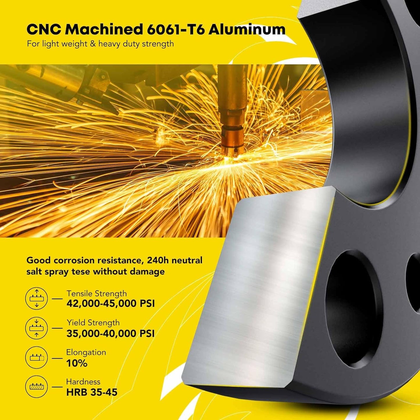 Espaciadores de rueda de 6 x 5.5",  1" ancho, 70mm centro.