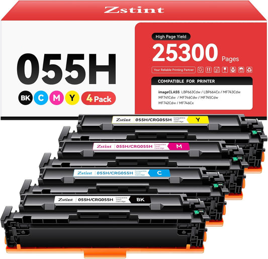 Cartucho de tóner de alto rendimiento , 055H, 4 Pack, Colores.