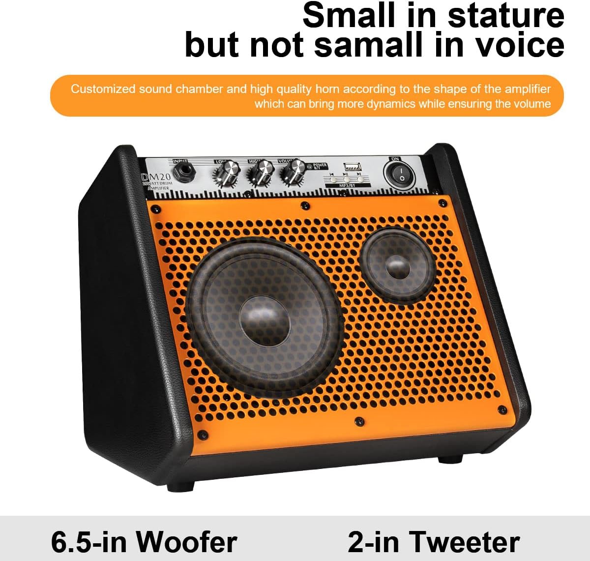 Altavoz amplificador, Bluetooth de 20 W, cable con reducción de ruido.