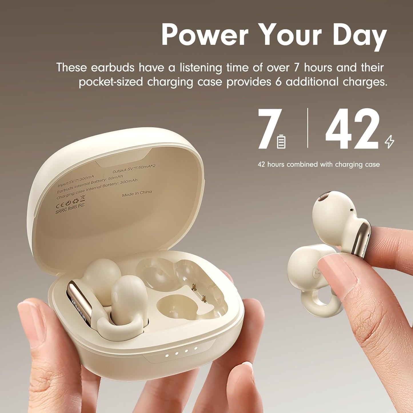 Auriculares ultra abiertos Bluetooth 5.4 con clip ligero (USADO)