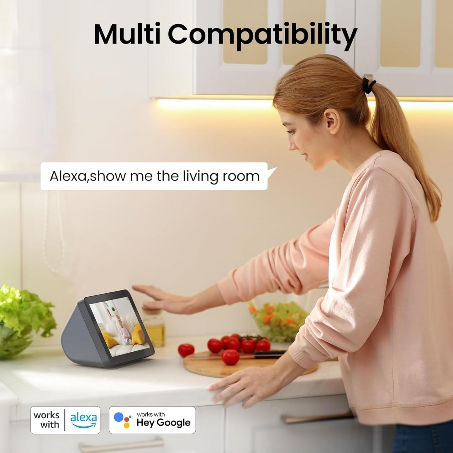 Cámara de seguridad para interiores, 2 K, 360°, WiFi para seguridad del hogar, Cinnado