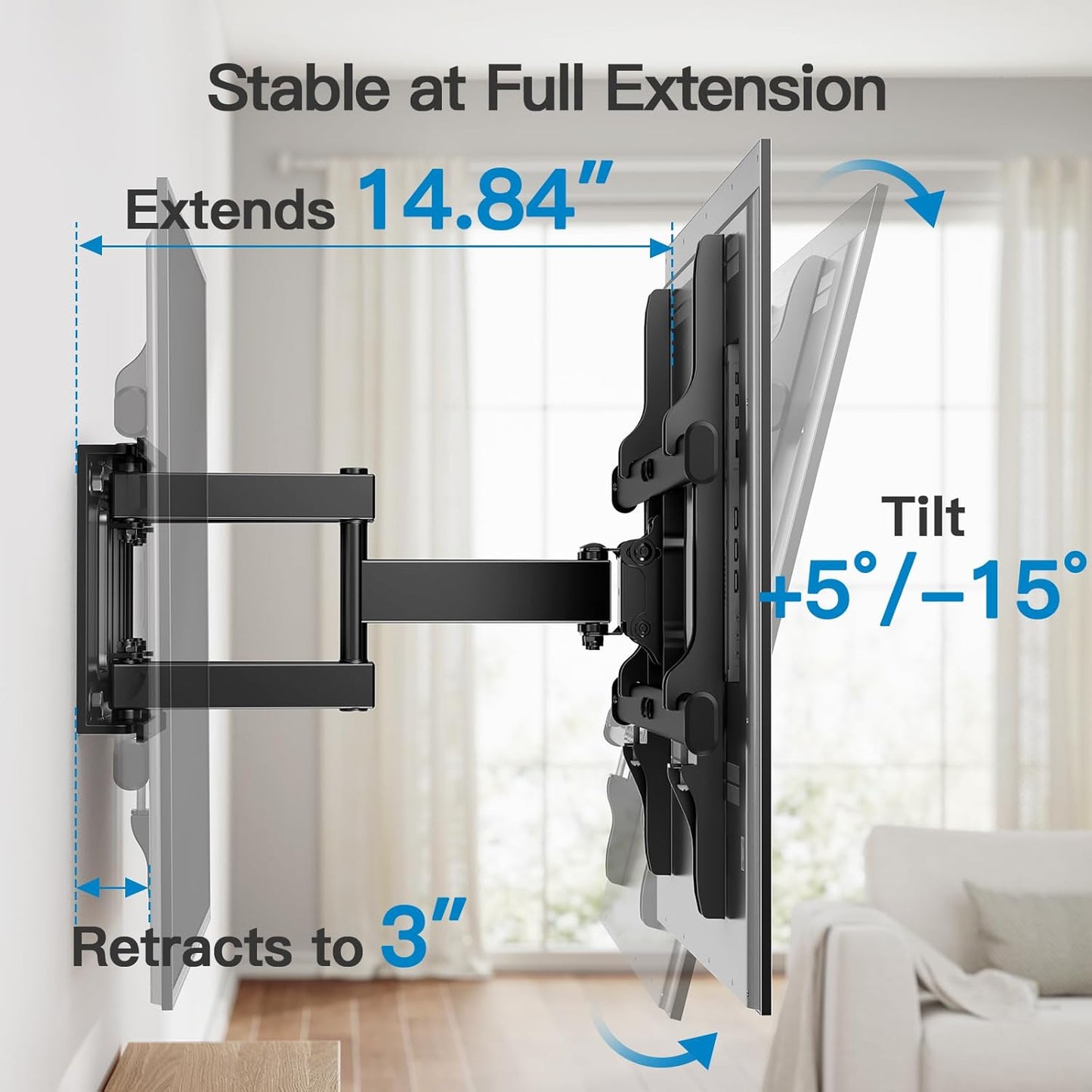 Soporte de pared para TV de 37-75 pulgadas de hasta 125 libras, PILFK1 PIPISEHL