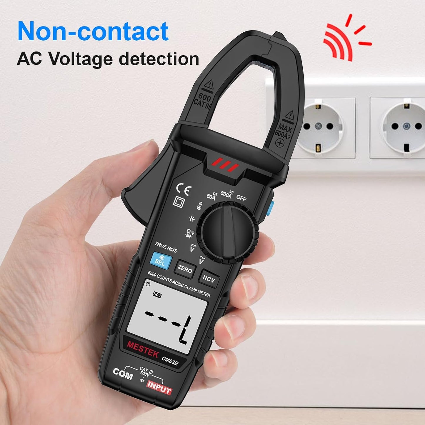 MESTEK Medidor de abrazadera digital multímetro TRMS 6000.