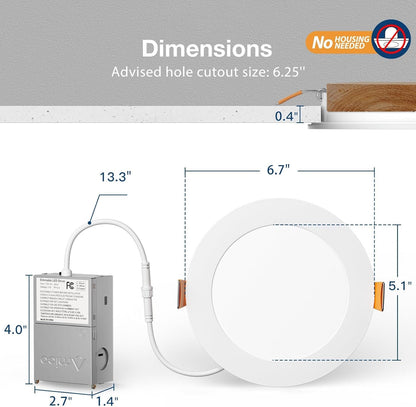 Luces LED Empotrables Amico 6 Pulg 12W 5CCT 12pz Regulables