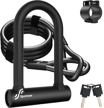 Candado para Bicicleta, Sportneer, Grillete de 17 mm, Con llaves.