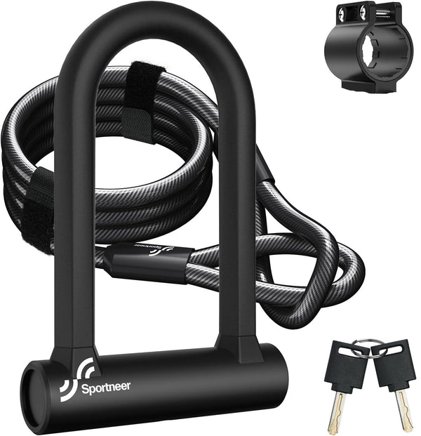 Candado para Bicicleta, Sportneer, Grillete de 17 mm, Con llaves.