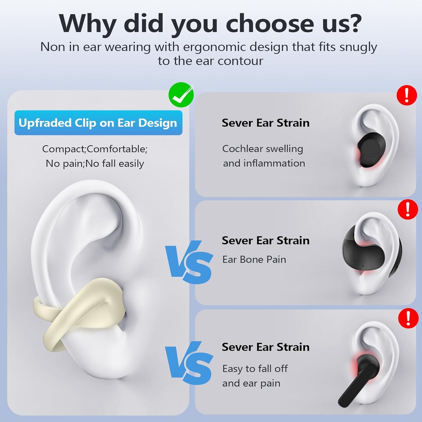 Kurdene Auriculares Con Clip Para La Oreja Abiertos