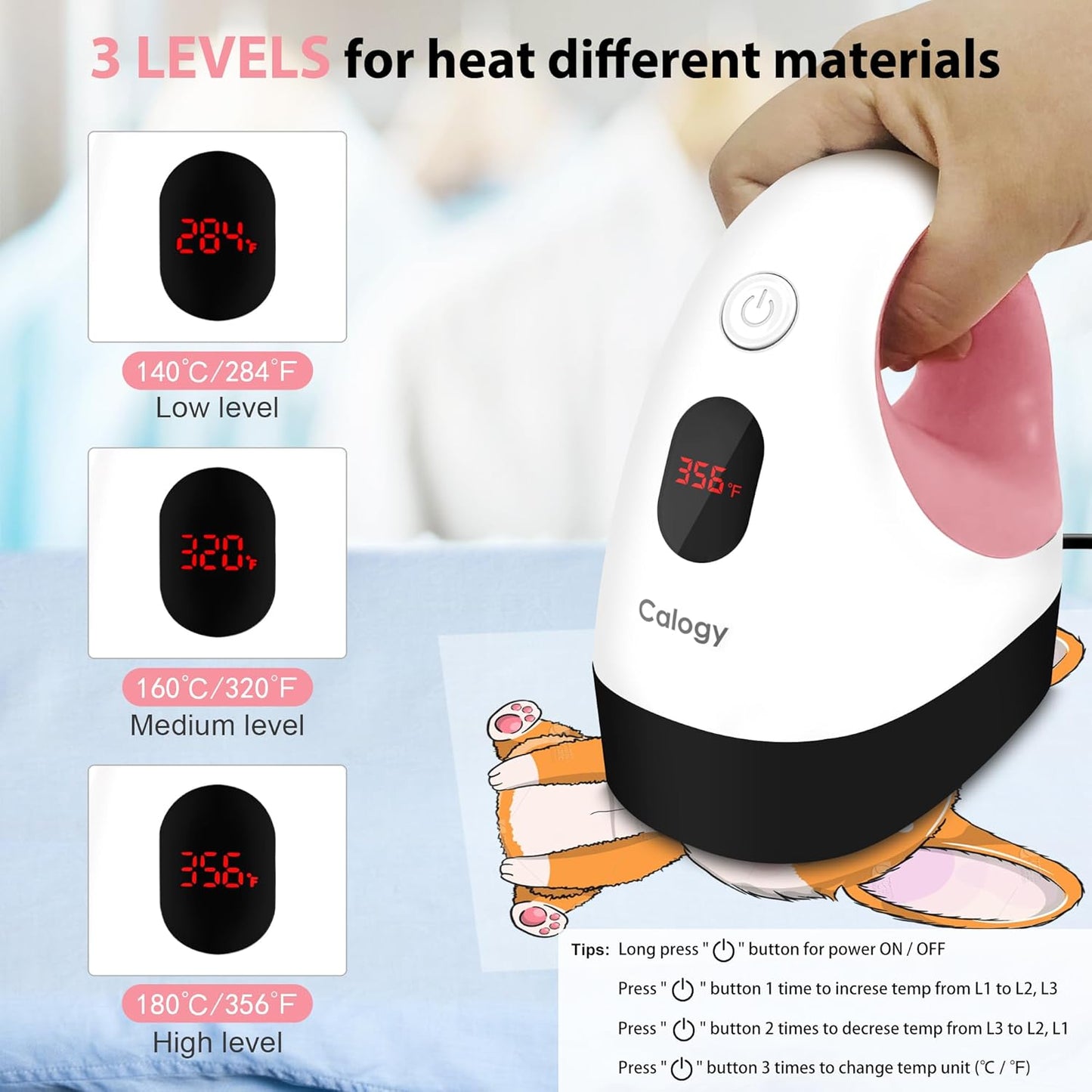 Calogy Mini prensa de calor, máquina de transferencia de calor.