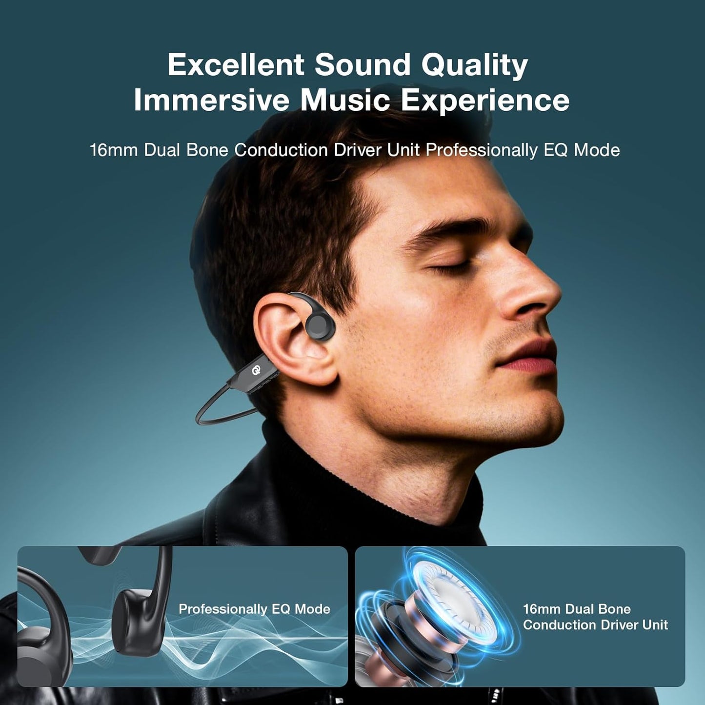 Auriculares de conducción ósea, inalámbricos Bluetooth USADO