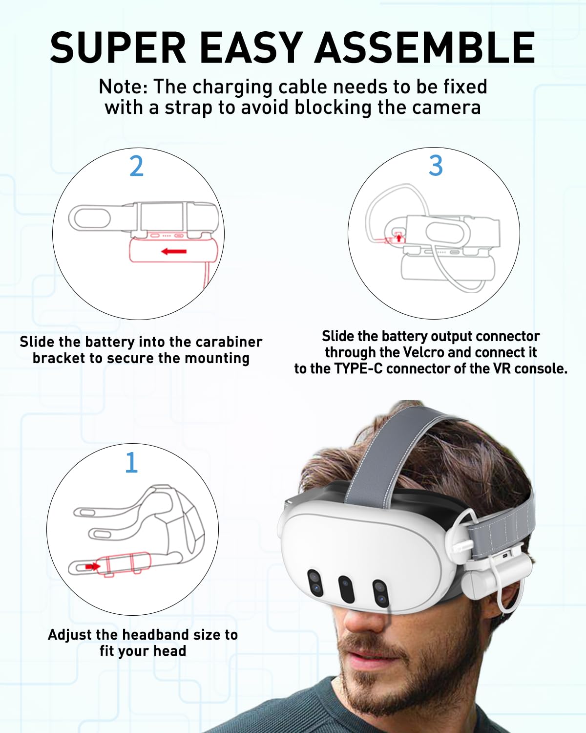 Batería externa para Meta Quest 3, 5000mAh, 1,5 a 2hr Extra.(USADO)