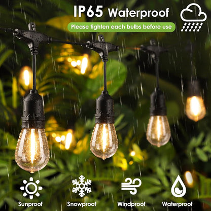 Cadena de luces para exteriores de 96 pies (2 x 48) (USADA).