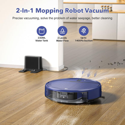Robot aspirador y trapeador, con WiFi/App, carga automática.